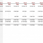 Investor IRR table for a private school, showing equity and cash flow data from 2019 to 2029.