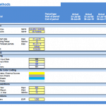 Valuation Methods Excel Model Overview | eFinancialModels Overview of valuation methods with project timeline and color coding details in Excel model.