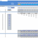Financial model showing projected fixed assets and CapEx for shipping vessels.