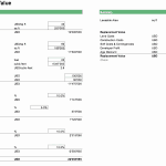 Table illustrating the calculation of replacement costs for various components of commercial real estate