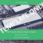 Aerial layout of a DCF property valuation report showcasing template structure.