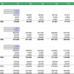 Debt schedule displaying loans, interest rates, and repayments across ten years.