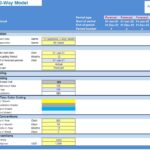 12 Questions 3-Way Model Manual Overview | eFinancialModels 12 Questions 3-Way Model manual displaying project details and color coding for cells and tabs.