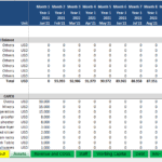 CAPEX table displaying itemized expenditures and budget amounts for financial projections.