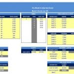 3-way array financial model detailing product sales, loans, and discount rates.