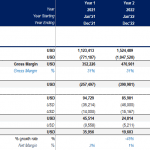 Detailed Income Statement with Multi-Year Projections | eFinancialModels Income statement displaying revenue, expenses, and net income across five years.