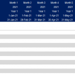 Monthly Operations Data Template for 2021 | eFinancialModels Template showing monthly operations data, including revenue and expenses.