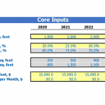 Dairy Farming Cash Flow Projection Template Inputs | eFinancialModels Key inputs for dairy farming cash flow projections, including land metrics and costs.