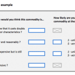 Consumer Pricing Questionnaire Example | eFinancialModels Questionnaire assessing consumer views on commodity prices and likelihood of purchase.