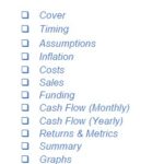 Multi-Unit Condos Financial Model Outline | eFinancialModels Checklist for multi-unit condos model sections including cash flow and funding.