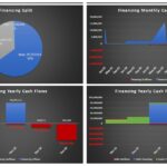 Overview of Financing Structure and Cash Flows | eFinancialModels Chart showing financing structure with debt, equity, and cash components, alongside monthly and yearly cash flow data
