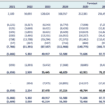 Microfinance Salary-Based Loans Income Statement Forecast | eFinancialModels Income statement showing forecasted revenue and expenses for microfinance loans through 2030.