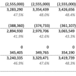 30-year income statement showing EBIT, interest, and net income projections.
