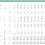 Comprehensive Financial Ratios Overview (2021-2031) | eFinancialModels Financial ratios table displaying bank, liquidity, growth, and profitability metrics from 2021 to 2031.