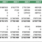 Balance sheet forecast detailing assets and liabilities from 2022 to 2032.