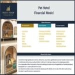 Pet Hotel Financial Model Table of Contents | eFinancialModels Table of contents for the Pet Hotel Financial Model, outlining key reports and sections.