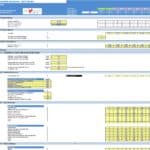 Input sheet for locksmith DCF model detailing tax rates and revenue assumptions.