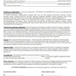 Non-disclosure agreement template detailing confidentiality definitions and obligations.