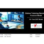 DCF financial model for online tutoring, showcasing projections and financial planning.