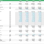 Restaurant income statement template with five-year financial projections.