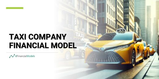 Urban scene featuring yellow taxis representing taxi financial modeling.