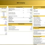 M&A Financial Model Overview for ABC Company | eFinancialModels M&A model template showing purchase price, financing fees, and goodwill allocation for ABC Company.