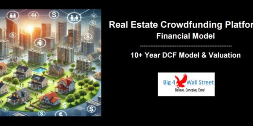 Visual representation of a real estate crowdfunding model with houses and financial icons.