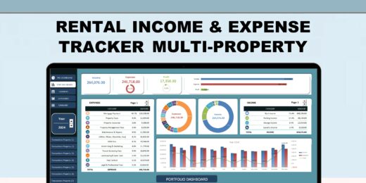 Rental Income and Expense Tracker Multi Property Template