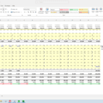 13-week cash flow template illustrating actual vs. budgeted cash flows and financial projections.