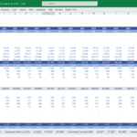 Excel income statement showing monthly revenue, COGS, and expenses for 2025.