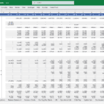 Excel sheet showcasing financial projections and cash flow for a solar farm model.