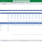 Detailed Excel cash flow statement showing monthly cash inflow and outflow categories.