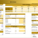 Revenue and cost breakdown for a nail salon financial model in Excel format.
