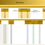 Revenue and cost setup for nail salon services, detailing prices and COGS.
