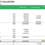 Detailed balance sheet showing net asset valuation and associated financial metrics.
