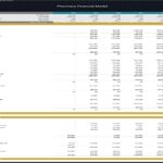 Five-year financial forecast model for pharmacy operations, showing revenue and expenses.