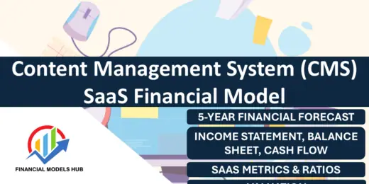 CMS SaaS financial model highlighting key financial documents and metrics.