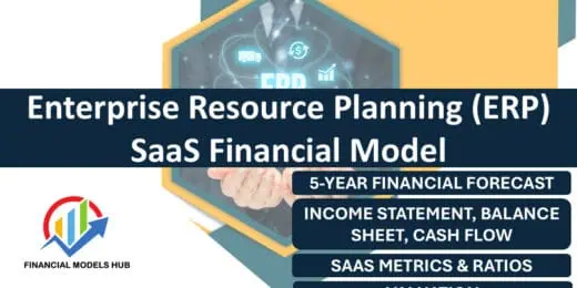 Overview of ERP SaaS financial model with key components highlighted.