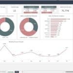 Image displaying credit card information, spending breakdowns, and payment statistics.