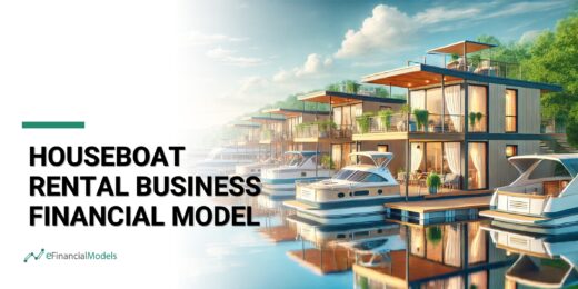 Stylish houseboats depicting financial model for rentals
