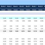 Monthly contract revenue forecast with payments and collections breakdown