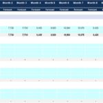 Forecasting template for general and administrative expenses with monthly breakdowns.