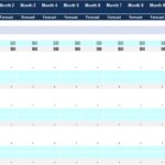 Payment schedule showing income tax and sub-contractor forecasts over 12 months.