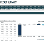13 Week Cashflow Forecast Summary | eFinancialModels Summary of 13-week cash flow forecast with variances for actuals and forecasts