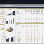 Financial summary chart with projections for revenue, expenses, and key metrics.