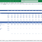 Monthly cash flow statement detailing operating, investing, and financing activities.