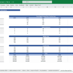 Financial model showing services assumptions, customer counts, and billable days from 2025 to 2029.
