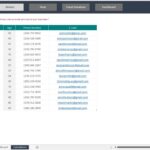 Driver registration data including names, ages, and contact details for company drivers.