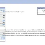 Private Equity Fund Cashflows Model with Fund Structure Assumptions and Financial Parameters.
