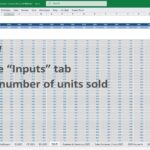Excel sheet showing units sold input for products in 2025 financial model.